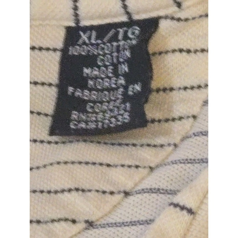 Vintage Greg Norman Collection Polo Shirt Mens XL Striped Cream Black  Cotton - Picture 5 of 12
